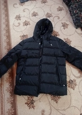 Siyah Fermuarlı Erkek Mont