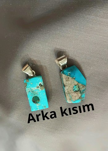 Beden turkuaz Renk 925 ayar gümüş kolye ucu doğal taşlı