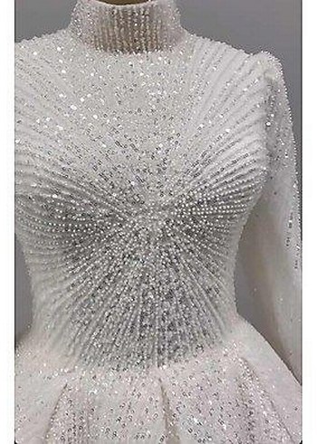 SATILIK gelinlik 
Uzun Kollu İşlemeli Vintage Prenses gelinlik - Görsel 8