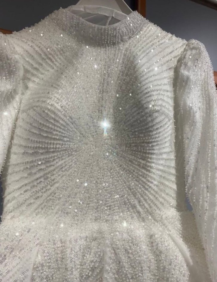 SATILIK gelinlik 
Uzun Kollu İşlemeli Vintage Prenses gelinlik - Görsel 5