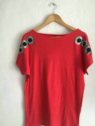 Vintage Love Omuzları pullu Salaş bluz/tunik