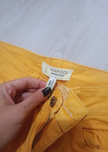 Mango Sarı Düğmeli Kadın Midi Jean