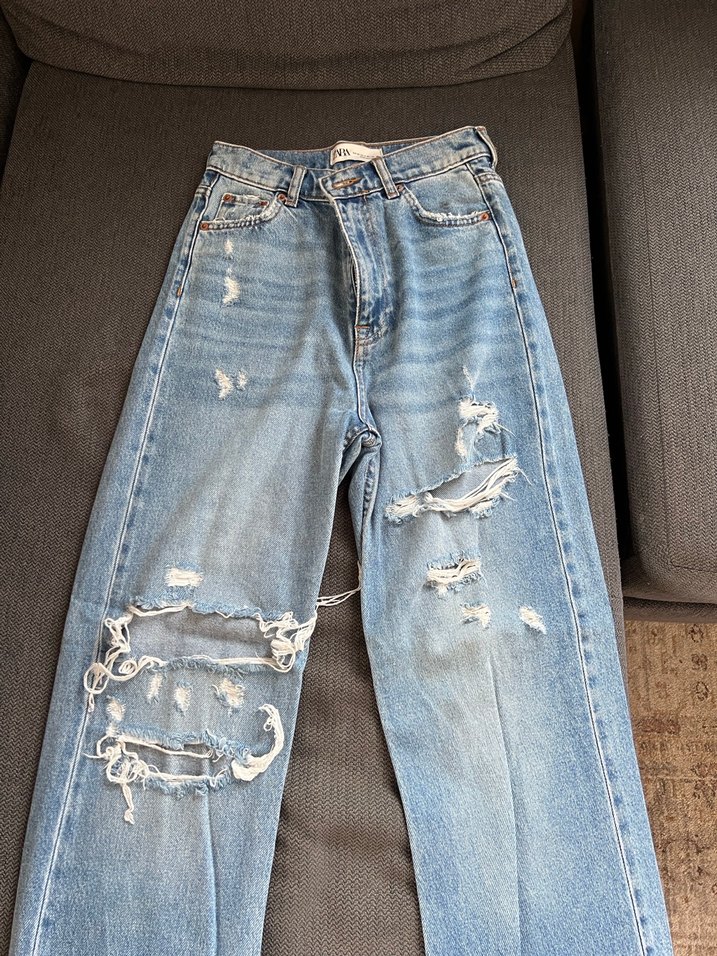 Yırtık Bol Kesim jean - Görsel 2