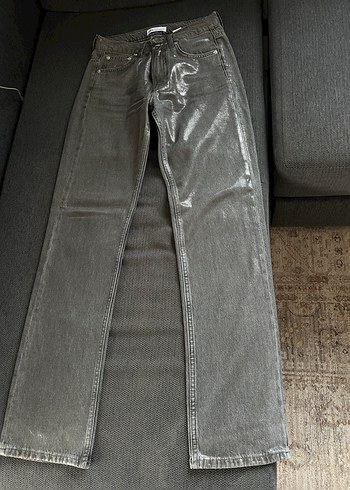 Gri Parlak Jean - Görsel 2