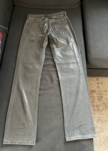Gri Parlak Jean - Görsel 4