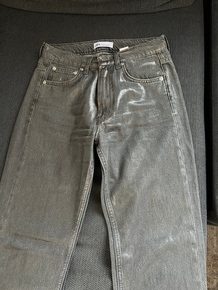 Gri Parlak Jean - Görsel 3