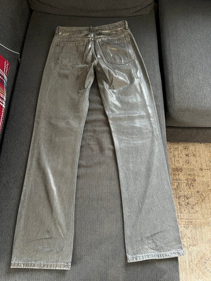 Gri Parlak Jean - Görsel 4