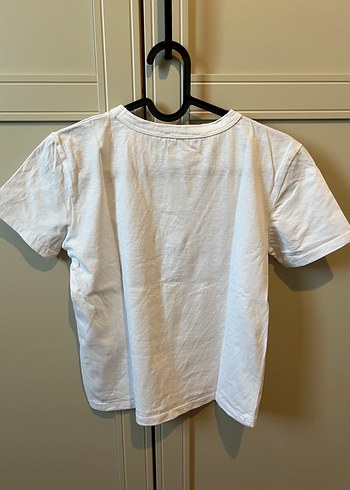 Beyaz Baskılı Kadın Tişört - Görsel 5