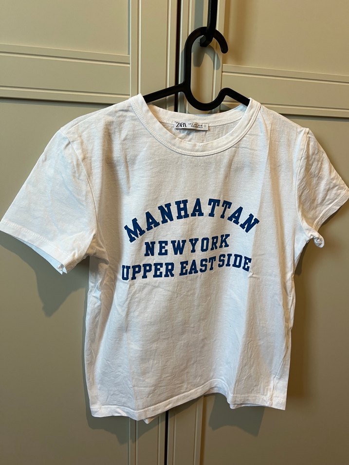 Beyaz Baskılı Kadın Tişört - Görsel 2