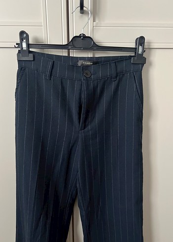 Lacivert Çizgili Kadın Pantolon - Görsel 2