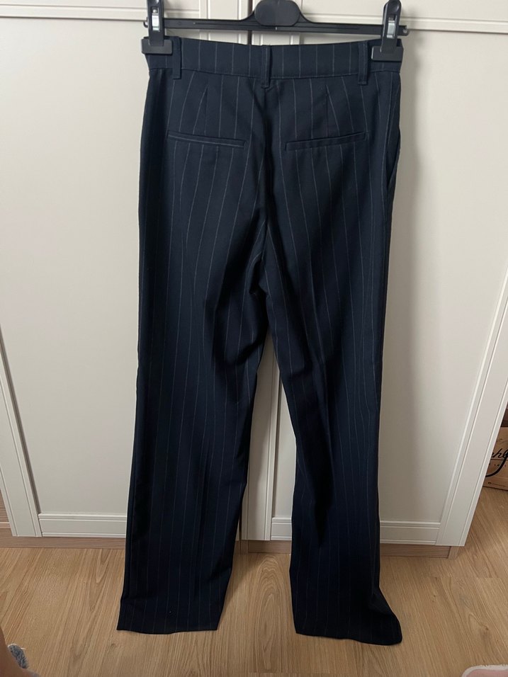 Lacivert Çizgili Kadın Pantolon - Görsel 4