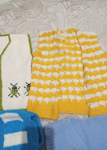 Renkli Nakışlı Kız ve erkek Örme Kolsuz Hırka - Görsel 6