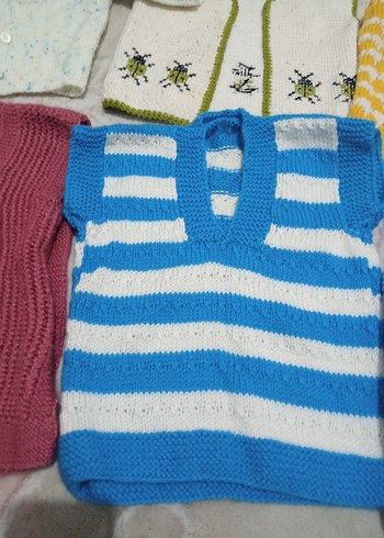 Renkli Nakışlı Kız ve erkek Örme Kolsuz Hırka - Görsel 8