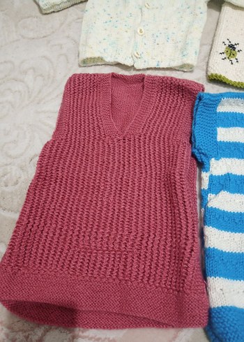 Renkli Nakışlı Kız ve erkek Örme Kolsuz Hırka - Görsel 9