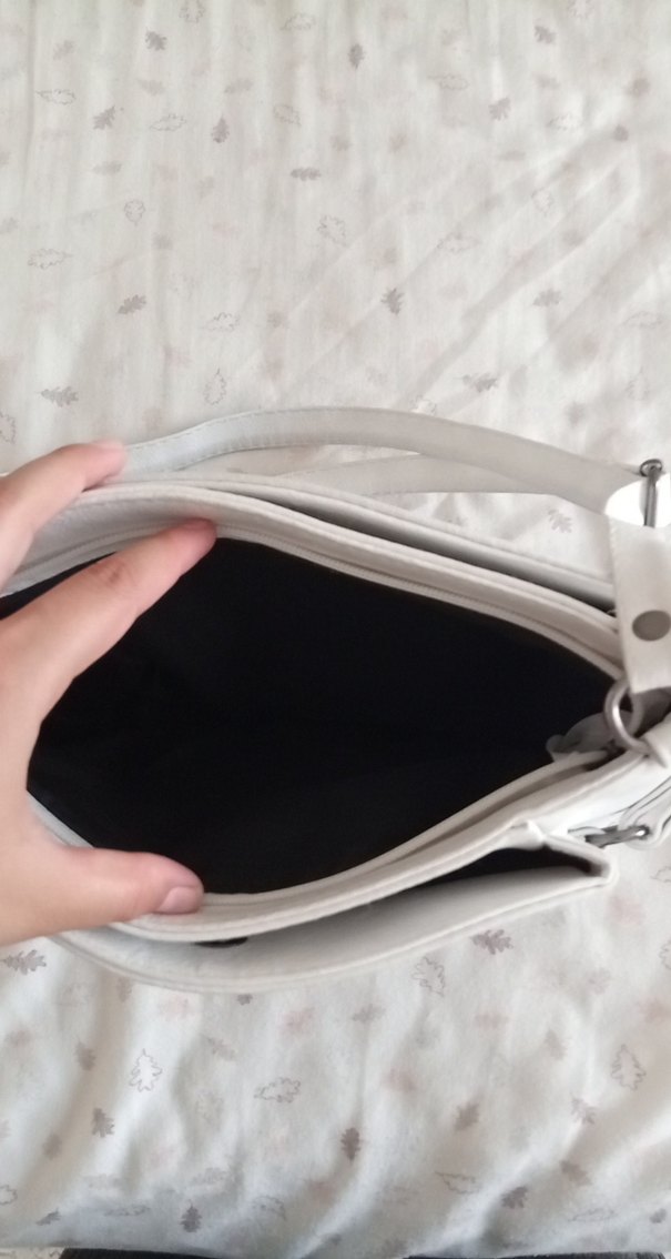 Beyaz Deri Kadın Omuz Çantası - Görsel 3