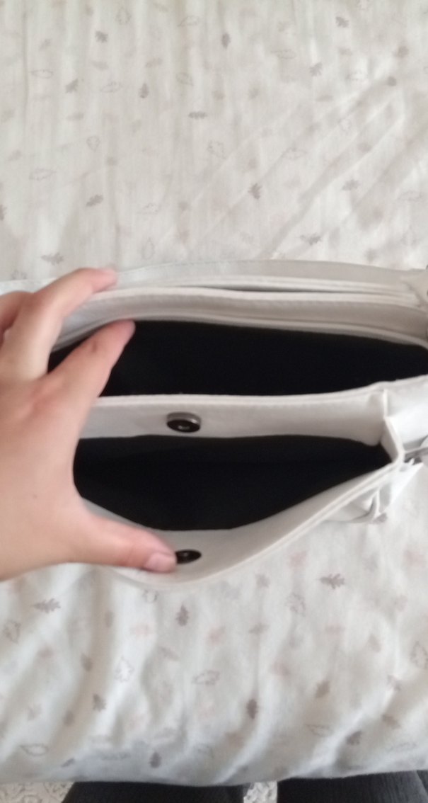 Beyaz Deri Kadın Omuz Çantası - Görsel 2