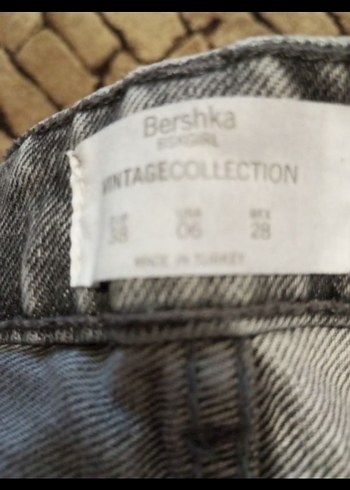 Düğmeli Gri Kadın Denim Mini Şort - Görsel 4