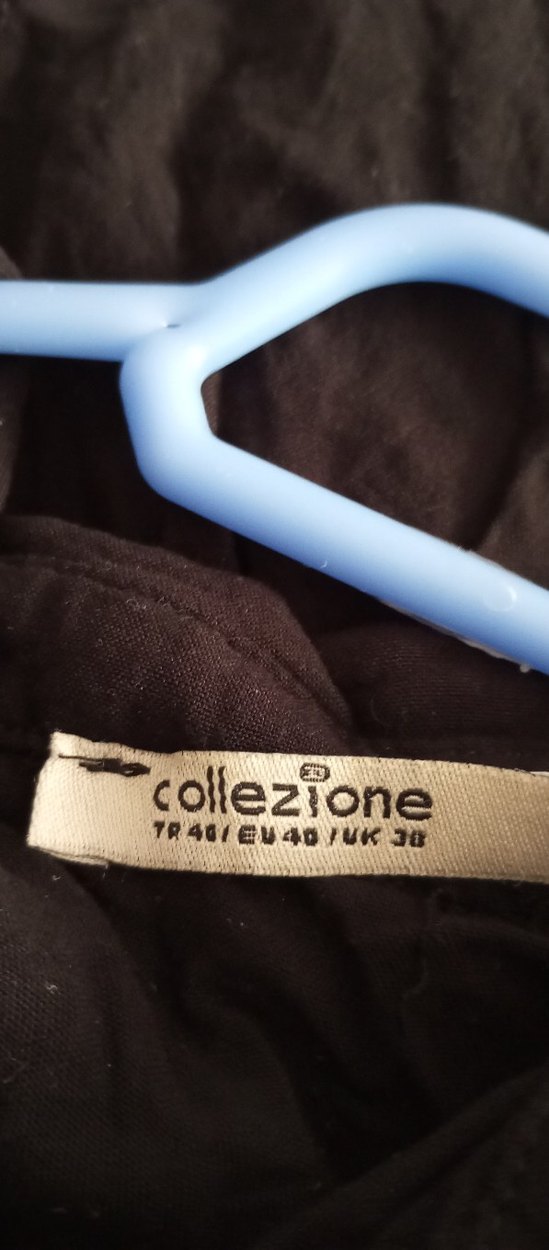 Siyah Keten Askılı Uzun  Tulum - Görsel 2