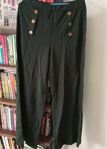 Düğmeli Kadın Midi Kumaş Pantolon - Görsel 3