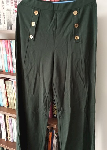 Düğmeli Kadın Midi Kumaş Pantolon - Görsel 2