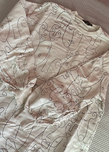 Baskılı Beyaz Hamile Tişörtü - Görsel 2