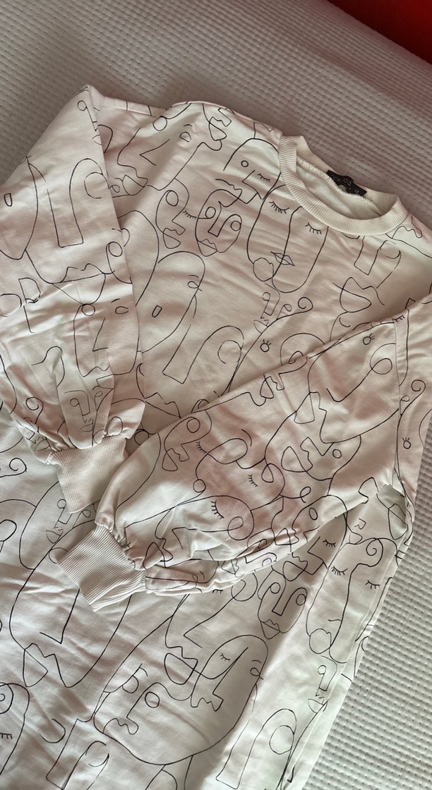 Baskılı Beyaz Hamile Tişörtü - Görsel 2