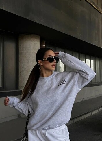 Oversize Baskılı Sweatshirt