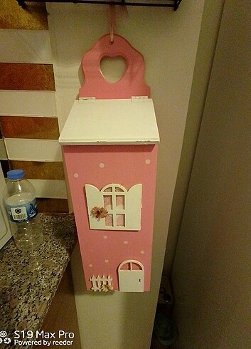 Puantiyeli ahşap poşetlik