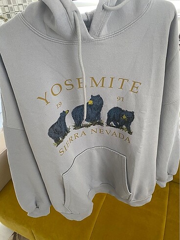 Buz mavisi baskılı sweat