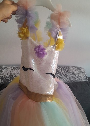 Kız Çocuk Pastel Renkli Bohem Elbise