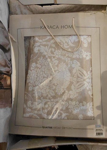 Beden ten rengi Renk Karaca Home Beyaz Krem Desenli Nevresim Takımı