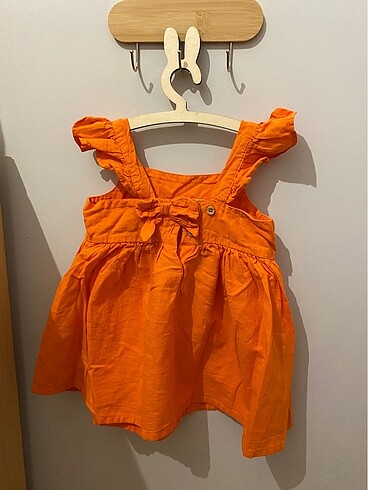 9-12 Ay Beden turuncu Renk Lcw baby bebek elbisesi