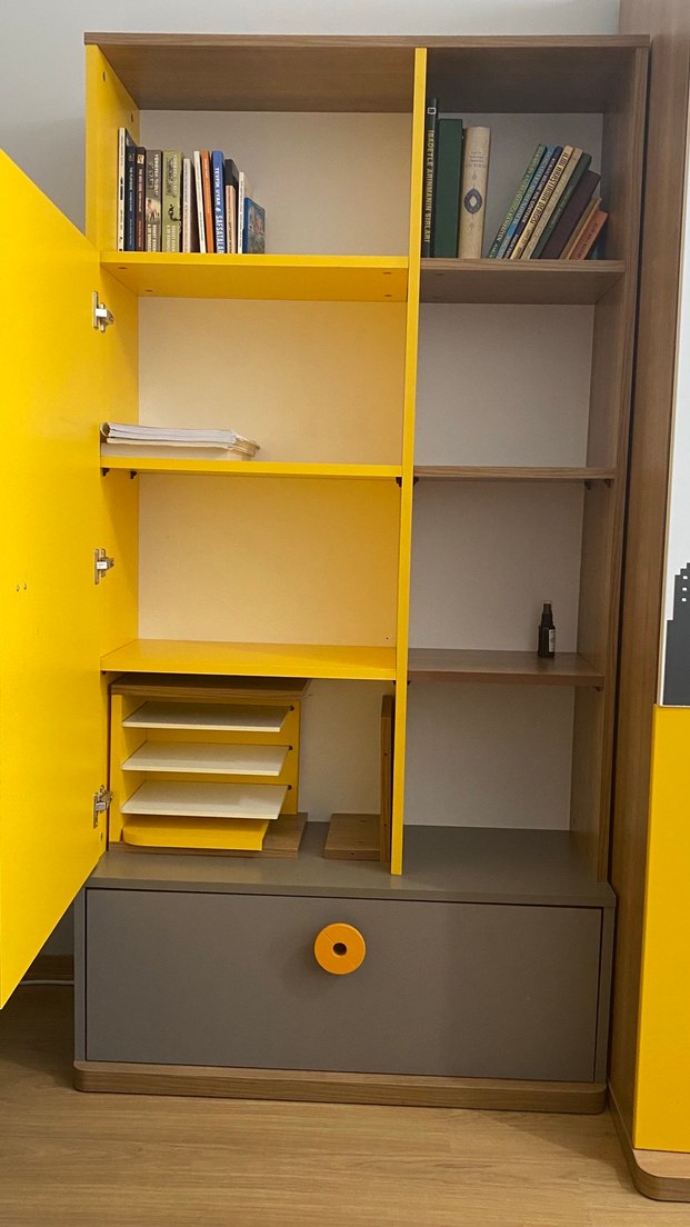 Sarı Gri Çocuk Odası Kitaplık/Kütüphane - Görsel 2