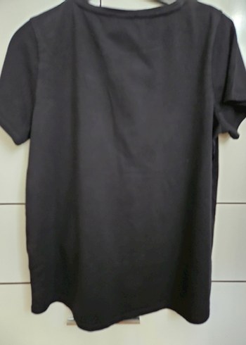 Siyah Baskılı Kadın Tişört - Görsel 4