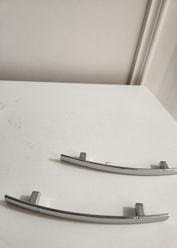 Bej ve Gri Ev Dekoratif Metal Kulp 96 mm 2 adet kulp - Görsel 3