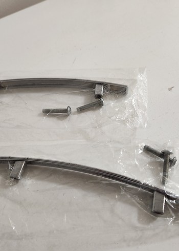 Bej ve Gri Ev Dekoratif Metal Kulp 96 mm 2 adet kulp - Görsel 4