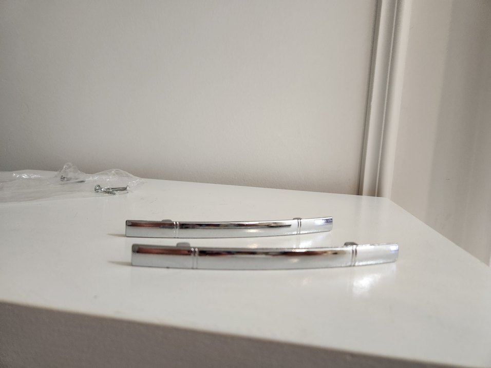 Bej ve Gri Ev Dekoratif Metal Kulp 96 mm 2 adet kulp - Görsel 2