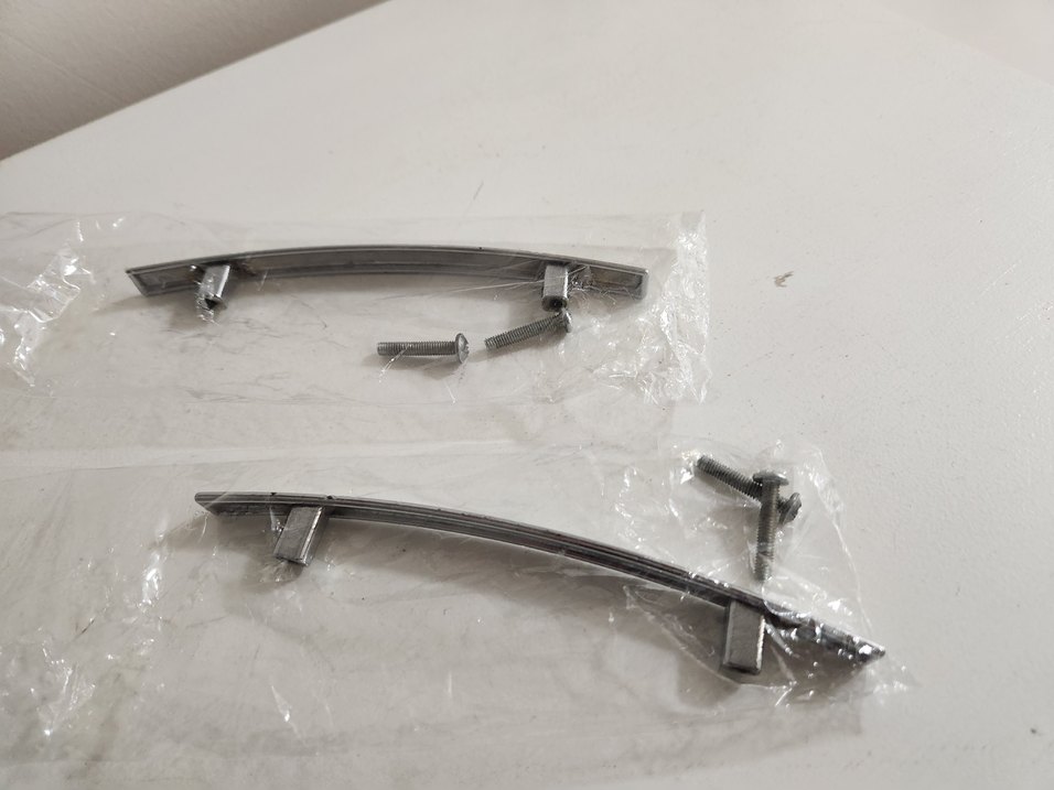 Bej ve Gri Ev Dekoratif Metal Kulp 96 mm 2 adet kulp - Görsel 4