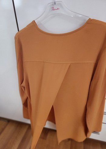 Hardal rengi GUSTO Kadın Salaş Uzun Kollu Gömlek - Görsel 3