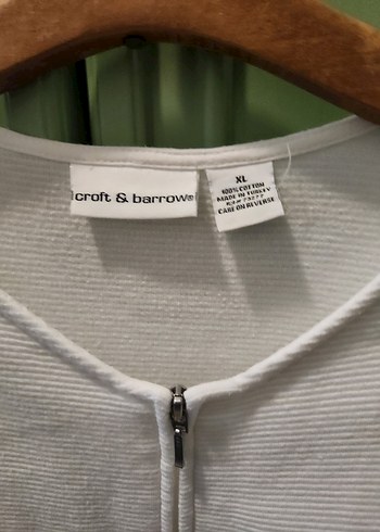 Beyaz Fermuarlı Kadın Keten Hırka - Görsel 7