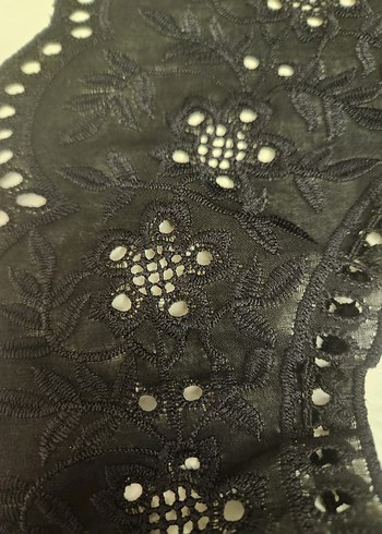 Nakışlı Siyah Seyyar Yaka (yakalık) - Görsel 2