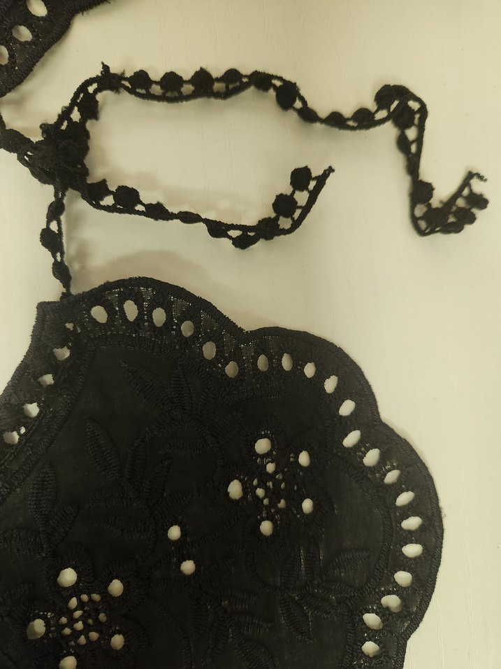 Nakışlı Siyah Seyyar Yaka (yakalık) - Görsel 4