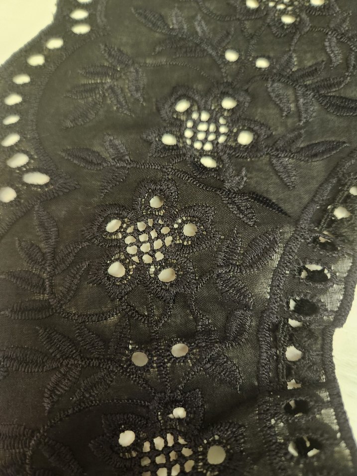 Nakışlı Siyah Seyyar Yaka (yakalık) - Görsel 2