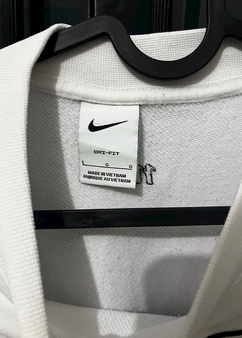 l Beden Beyaz Oversize Kadın nike kapüşonsuz Sweatshirt