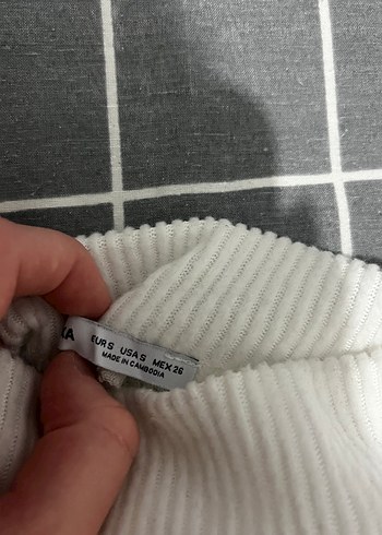 s Beden Beyaz boğazlı UzunKollu bershka Kadın fitili kazak