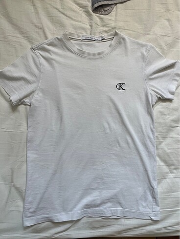 calvin klein düz beyaz unisex tshirt