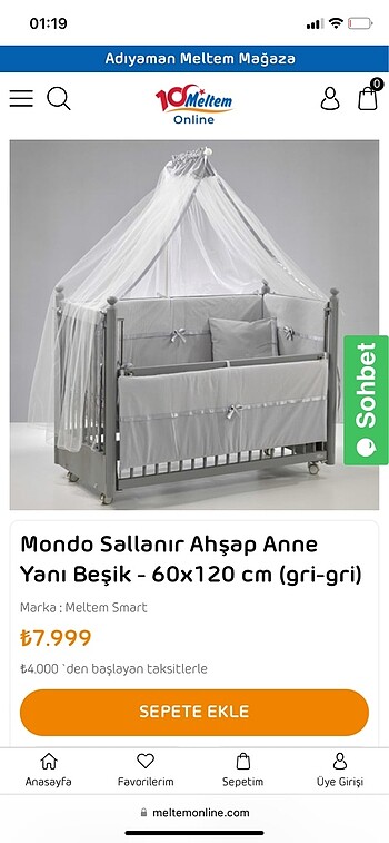 Meltem mobilya anne yanı beşik