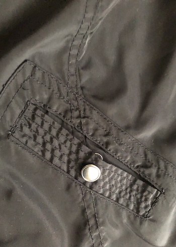 Fermuarlı Siyah Kadın yağmurluk M - Görsel 5