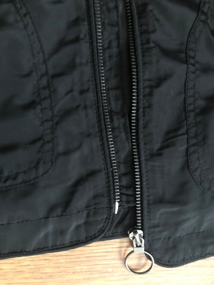 Fermuarlı Siyah Kadın yağmurluk M - Görsel 4
