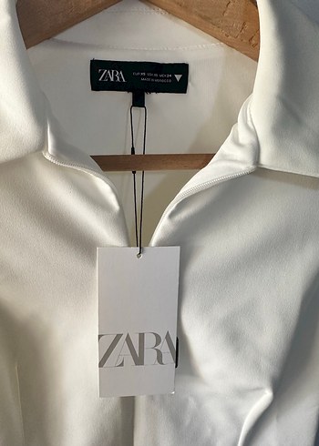 Zara Beyaz Kısa Kollu Kadın Şortlu Elbise - Görsel 5